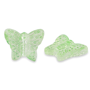 Abalorios de cristal mariposa Verde claro