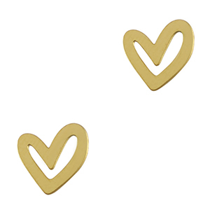 Colgantes Acero Inox coraz&oacute;n Dorado