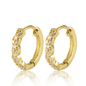 Metal TQ lat&oacute;n pendientes criolla zirconia Dorado
