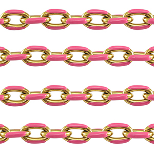 Fornituras Acero Inox cadena jasseron&nbsp;tipo ancla Dorado-rosa