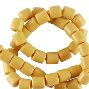 Abalorios de pol&iacute;meros 6mm Marr&oacute;n mostaza