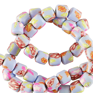 Abalorios de pol&iacute;meros 6mm Lila-multicolor