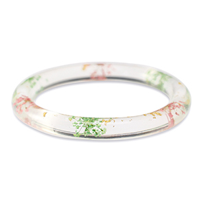 Pulseras Trendy con flores secas Rosa claro verde-dorado