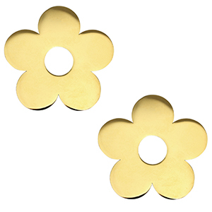 Colgantes Acero Inox flor Dorado