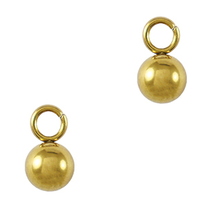 Colgantes Acero Inox bola 4mm Dorado