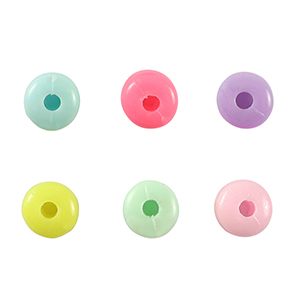 Abalorios con look acr&iacute;lico disco Multicolor pastel