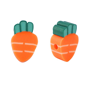 Abalorios de pol&iacute;meros zanahoria Naranja-verde