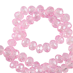 Abalorios faceteados disco 6x4mm Rosa azalea