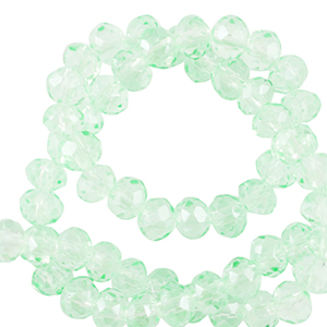Abalorios faceteados disco 4x3mm Verde menta delicado