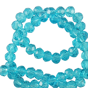 Abalorios faceteados disco 3x2mm Azul azure
