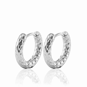 Pendientes Acero Inox criolla 21mm Plateado