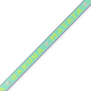Cinta con texto "hakuna matata" Azul-amarillo