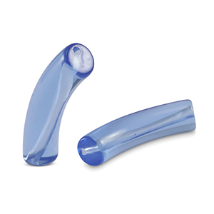 Abalorios acr&iacute;licos tubo Azul carolina