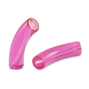 Abalorios acr&iacute;licos tubo Magenta p&uacute;rpura