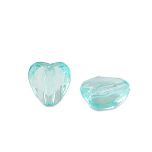 Abalorios acr&iacute;licos coraz&oacute;n Ocean azul transparente