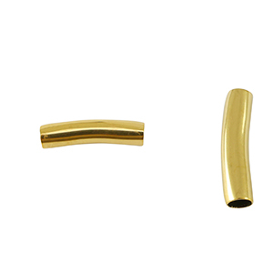 Abalorios Acero Inox tubo 25mm Dorado