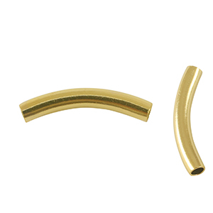 Abalorios Acero Inox tubo 25mm Dorado
