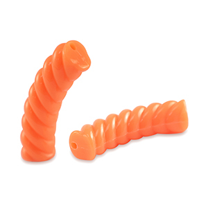 Abalorios acr&iacute;licos tubo espiral Naranja