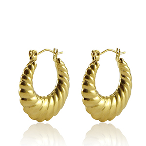 Pendientes Acero Inox criolla 22mm Dorado