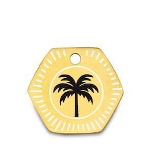 Colgantes Acero Inox palmera Dorado