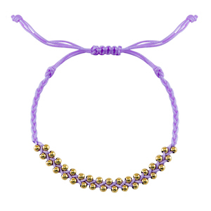 Pulseras Trendy abalorios de metal Lila-dorado