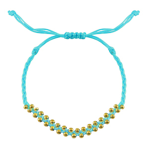 Pulseras Trendy abalorios de metal Azul-dorado