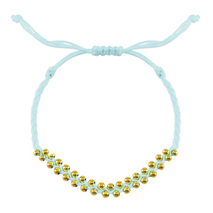 Pulseras Trendy abalorios de metal Azul menta-dorado