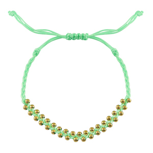 Pulseras Trendy abalorios de metal Verde menta-dorado