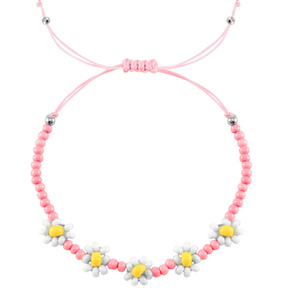 Pulseras Trendy flor Rosa-blanco