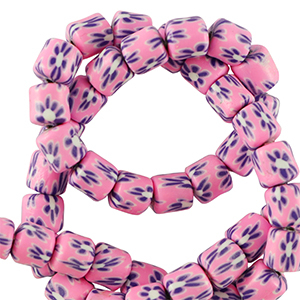 Abalorios de pol&iacute;meros 6mm Rosa caramelo