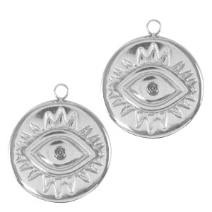 Colgantes Acero Inox ojo providencia Plateado