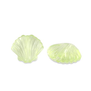 Abalorios acr&iacute;licos concha Transparente verde claro