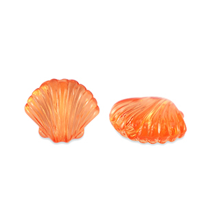 Abalorios acr&iacute;licos concha Transparente naranja
