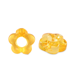 Abalorios acr&iacute;licos flor Transparente amarillo spectra