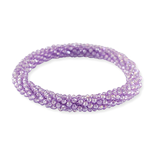 Pulsera con abalorios faceteados P&uacute;rpura