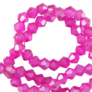 Abalorios faceteados bicono 3mm Rosa ne&oacute;n