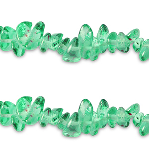 Abalorios de cristal Chips Transparente-verde Nilo