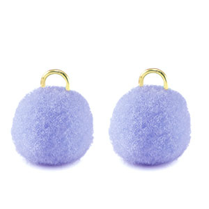 colgantes pomp&oacute;n con anilla 10mm Dorado-morado b&iacute;garo