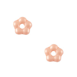 Abalorios Checos flor 5mm Rosa melocot&oacute;n