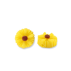 Abalorios de resina flor 8mm Amarillo