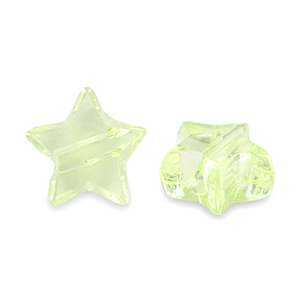 Abalorios acr&iacute;licos estrella Transparente verde claro