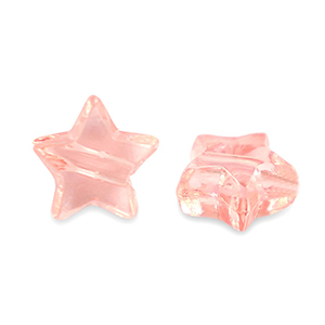 Abalorios acr&iacute;licos estrella Transparente rosa salm&oacute;n