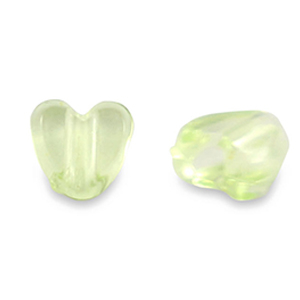 Abalorios acr&iacute;licos coraz&oacute;n Transparente verde claro