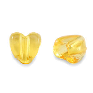 Abalorios acr&iacute;licos coraz&oacute;n Transparente amarillo spectra
