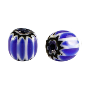 Abalorios Millefiori tubo Azul