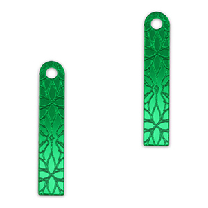 Colgantes llamativos barra flor Verde kelly met&aacute;lico