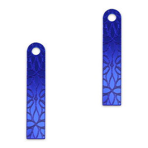 Colgantes llamativos barra flor Azul real met&aacute;lico
