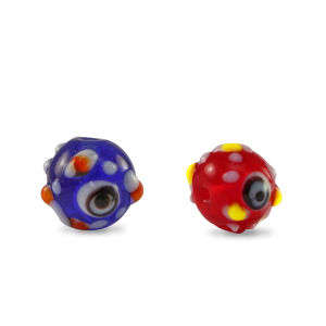 Abalorios de cristal pintados a mano lunares Multicolor