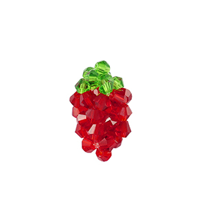 Colgantes faceteados fresa Rojo-verde