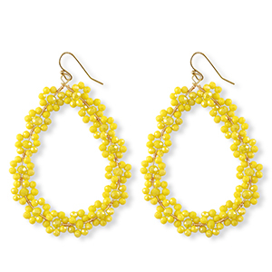 Pendientes faceteados gota Dorado-amarillo